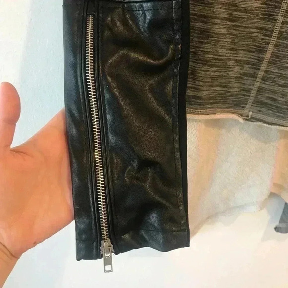 BlankNYC Sz S Open Cardigan Jacket Faux Leather - Picture 8 of 10